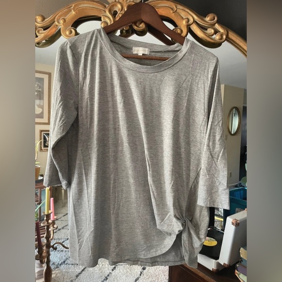 Simply Southern Tops - Simply Southern Gray Long Sleeve Knotted Shirt